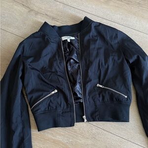 Charlotte Russe Sleek Black Bomber Jacket